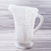 Vintage Anchor Hocking Milk Glass Grape Vine Pattern 16 oz. Pitcher - £12.75 GBP