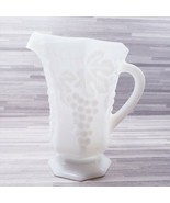 Vintage Anchor Hocking Milk Glass Grape Vine Pattern 16 oz. Pitcher - £12.82 GBP