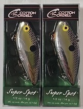 Lot of 2 Cotton Cordell Super Spot 1/2 oz Lipless Crankbait, Chrome Foxy Shad - £12.20 GBP