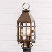 Barn Outdoor Post Light in Solid Weathered Brass - £298.98 GBP