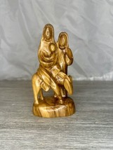 Nativity Hand Crafted Holy Family Wooden Statue Flight To Egypt Bible 7” Figure - £29.88 GBP