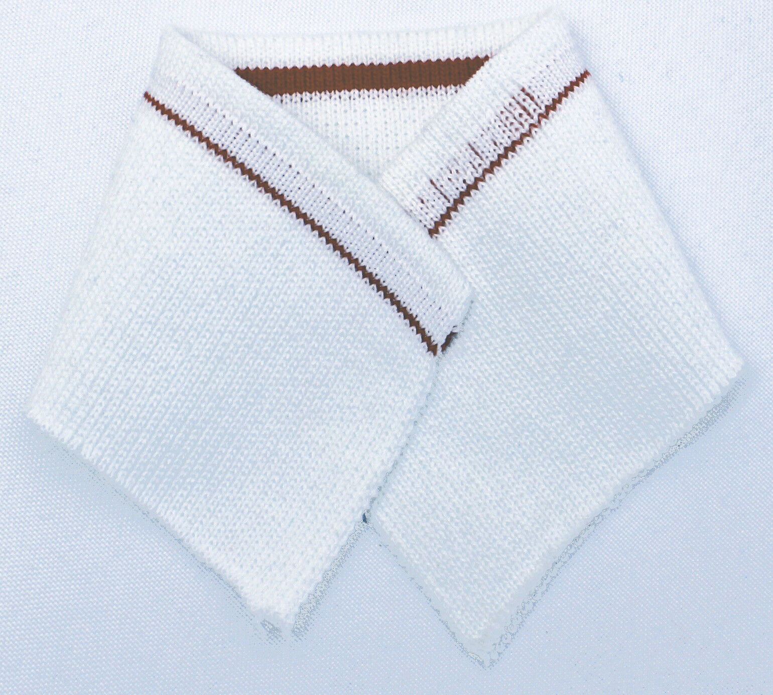 Rugby Knit Shirt Cuff White Jacquard Knit Red Stripe 2.5" x 9.5" Trim M516.12 - $3.97