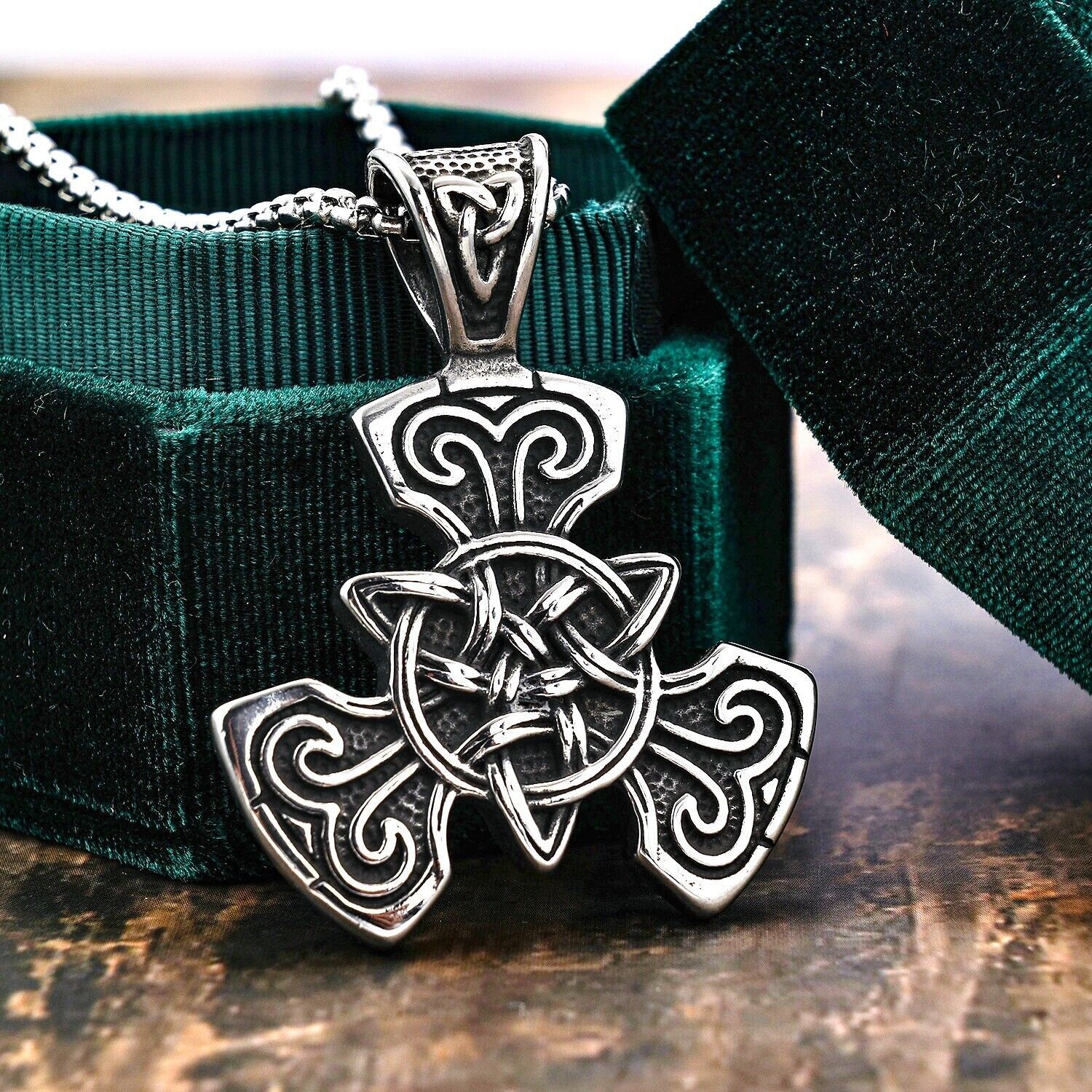 Primary image for Irish Celtic Triquetra Trinity Knot Pendant Necklace Men's Women's Jewelry Gift