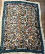 Johnny Was Oversized Scarf Wrap Colorful Floral Fringe 66”x52” - $82.04 CAD