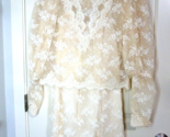 Victor Costa Neiman Marcus Cream colored dress Victorian lace style sz 2... - $107.41