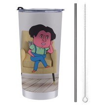 Mondxflaur Funny Littleyimou Steel Thermal Mug Thermos with Straw for Coffee - £16.77 GBP