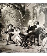 Grandpa&#39;s Carriage Steel Engraving 1859 Victorian Children Farmhouse Art... - $742.93 MXN