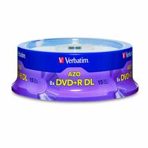 Verbatim DVD+R DL 8.5GB 8X AZO with Branded Surface - 15Pk Spindle,Purple - £28.98 GBP