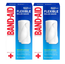 Band Aid Brand Of First Aid Products Rolled Gauze, 4 Inches By 2.5 Yards 2 Pack - £13.64 GBP