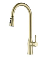 Brushed Gold Kitchen Faucet: Single Handle Pull-Down - $2,056.07 MXN