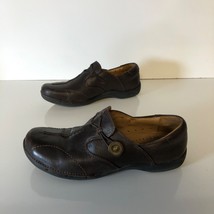 Clarks Unstructured Loop Leather Loafer Brown Size 8M Comfort Style Workwear - £22.31 GBP