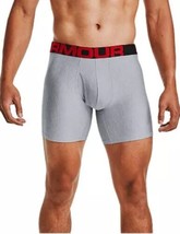 New! Mens LARGE Under Armour L127721 Grey 2-Pack UA Tech 6-inch Boxerjock Briefs - £21.95 GBP