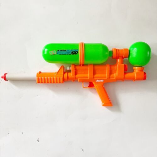 Vintage 1990 Larami Air Pressure Super Soaker 100 Water Gun Tested Works Orange - $75.00