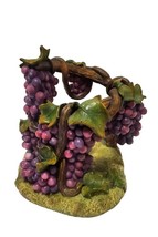 Wine Bottle Holder Caddy Purple Grapes Leaves Vineyard Decorative - £22.02 GBP