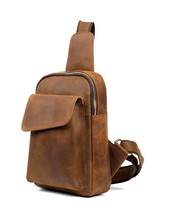 Fashion Casual Man&#39;s Genuine Leather Sling Chest Bag - £147.33 GBP