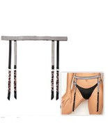VICTORIA&#39;S SECRET Very Sexy Rhinestones Strap Garter Belt Black Leopard M/L - $21.41 CAD
