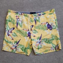 Tommy Hilfiger Trunks Mens XL Yellow Hawaiian Toucan Elastic Waist Swim ... - £15.68 GBP