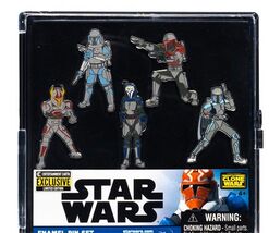NEW Star Wars Clone Wars Mandalorians 5 piece Enamel Pin Set Entertainme... - $19.79
