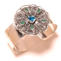 London Blue Topaz Zambian Emerald Gemstone New Jewelry Bangle Adjustable SA 36 - £7.96 GBP