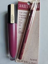 Loreal Paris lipcolor 412 Rebel &amp; Maybelline Plum Lip Liner New - £6.68 GBP