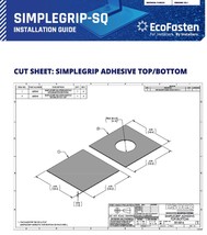 EcoFasten 3015016 Simplegrip Adhesive Top/Bottom 6x6&quot; w/2.375&quot; Circle QT... - £298.09 GBP