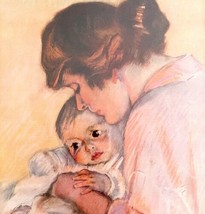 Motherly Love Infant 1920 Maud Tousey Fangel Lithograph Pastel Art Print HM1D - £40.23 GBP