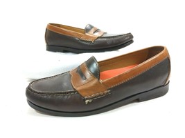 Mens Cole Haan Brown Two Tone Penny Loafers Slip On Leather Shoes 8 M - £30.03 GBP