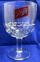 Vintage SCHLITZ BEER Footed Glass Goblet~Thumbprint Glass~6&quot;. *Pre-Owned* - £7.35 GBP