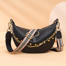 Genuine Leather Shoulder Bags Fashion Chain Ladies Handbag Designer Rivet Semici - £36.58 GBP