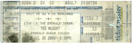 Ted Nugent Ticket Stub July 26 2008 Tacoma Washington - £11.76 GBP