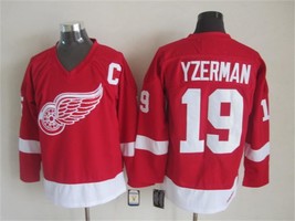 Red Wings #19 Steve Yzerman Jersey Old Style Uniform Red - £38.45 GBP