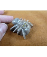 Y-SPI-28) little gray red TARANTULA spider gem stone carving SOAPSTONE s... - €7,40 EUR