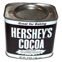 Vintage 1980s Hershey’s Cocoa 16 Ozs Tin With Pop Off Cap Partially Full - £9.37 GBP