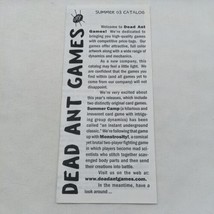 Dead Ant Games Summer 2003 Catalog - $17.81