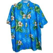 VHO Blue Hawaiian Tropical Button Up Shirt XL - £21.76 GBP