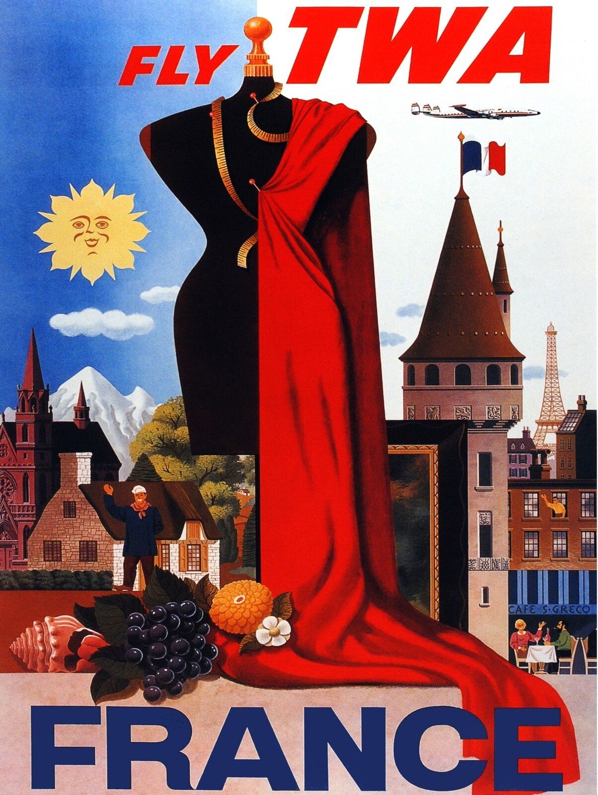 7678.Decoration Poster.Home Room wall design art print.Travel to France.Aviation