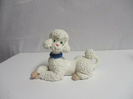 Vintage 1973 White Ceramic Spaghetti Noodle Poodle Dog 11&quot; X 7.5&quot; Atlantic Mold - £50.00 GBP