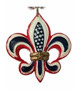 Red Blue White Fleur De Lis Stars Mardi Gras Beads Necklace Party Favor - $5.69