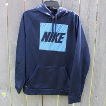 Nike Hoodie Adult Mens Size Large Blue Pullover Tie String Pocket Casual Dri-Fit - £17.90 GBP