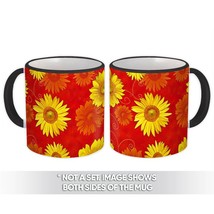Yellow Flowers : Gift Mug Sunflowers Fabric Gerbera Pattern Diy Shadow Celebrati - £12.74 GBP