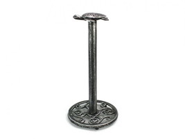 Antique Silver Cast Iron Sea Turtle Extra Toilet Paper Stand 13&quot;&quot; - £50.25 GBP