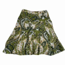 Les Copains Fit and Flared Skirt Size 40 I Green Yellow Floral Open Knit... - $31.78