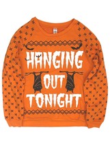 Women Hanging Out Tonight Light Up Bat Halloween Sweatshirt Size XXL LOC TUB L30 - £13.40 GBP