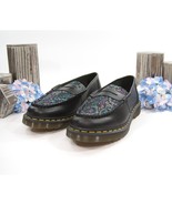 Dr. Martens Penton Black Leather Rich Purple Floral Loafer Oxford Shoes ... - €127,73 EUR
