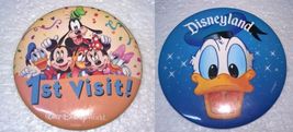 2 Disney Pins Disneyland & Disney World 3 Inches Big - $5.00