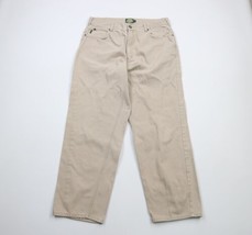 Vintage Cabelas Mens 36x31 Distressed Spell Out Tapered Leg Denim Jeans Beige - £38.80 GBP