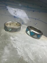 Vintage 2  Zuni rings turquoise Mother of Pearl size 5 SIze 9.5 band ste... - $27.72 Vintage 2  Zuni rings turquoise Mother of Pearl size 5 SIze 9.5 band ste... - $27.72