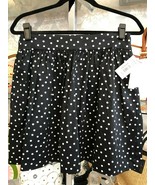 Aqua Blanco y Negro Lunares Gathered Cintura Falda Style#14382 Talla M Nwt - $76.15 CAD