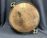 Vintage Old Copper Au Gratin Skillet Pan 12.5x 2.75” Brass Handles round - $47.52
