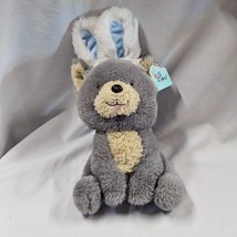 Hug Me Walgreens Stuffed Plush Gray Schnauzer Puppy Dog Easter Bunny Ear Blue - £39.55 GBP